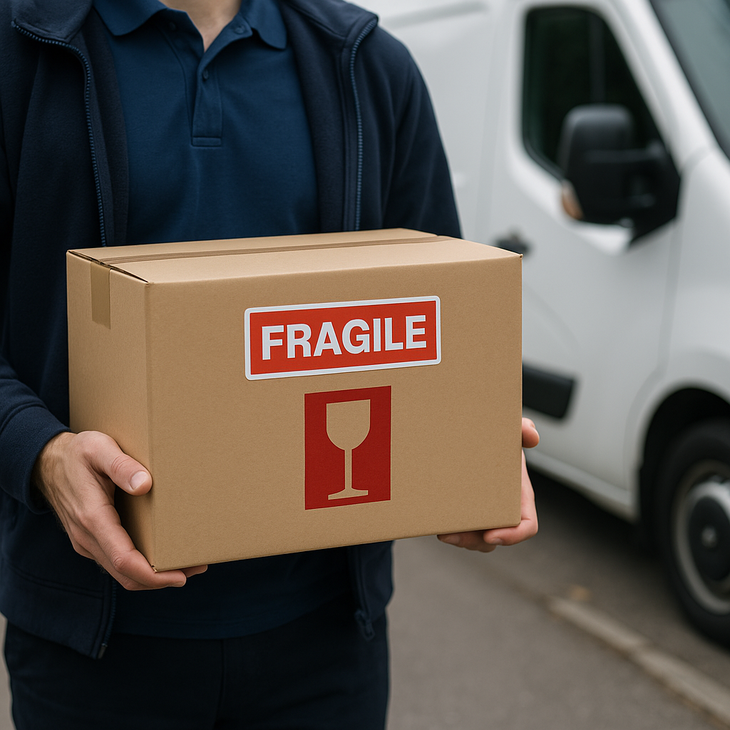 courier delivering high value fragile goods